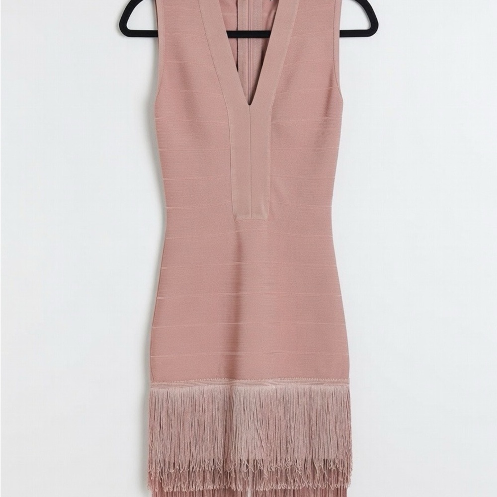 Elegant Pink Fringe Dress